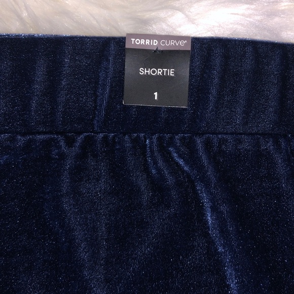 Torrid Curve Navy Velvet Shortie 1 - Picture 2 of 4